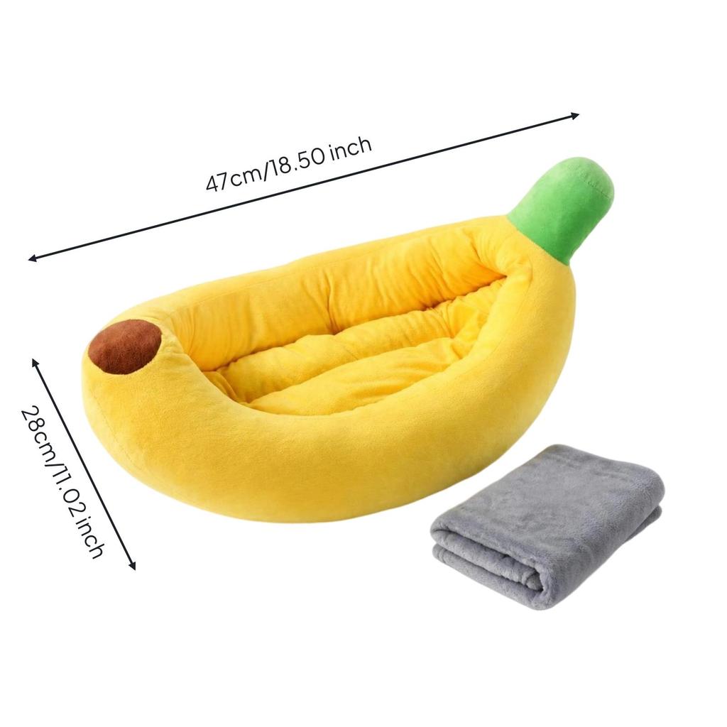 Banana Cat Bed Cute Banana-Shaped Washable for Kittens