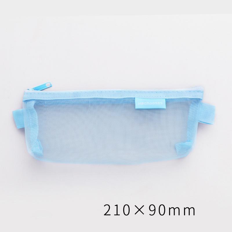 Simple Transparent Mesh Pencil Case Storage Student Pencil Bag Large Capacity Pouches Stationery
