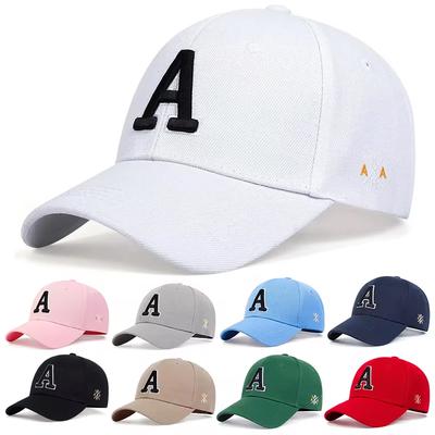 Unisex A-Buchstaben Seitenstickerei Baseballkappen Frühling und Herbst Outdoor Verstellbar Lässige Hüte Sonnenschutzhut