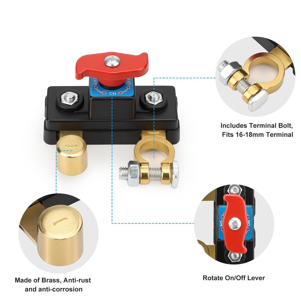 

Універсальний вимикач відключення акумулятора 12-24В Ізолятор для кемпера, квадроцикла, автомобіля, вантажівки