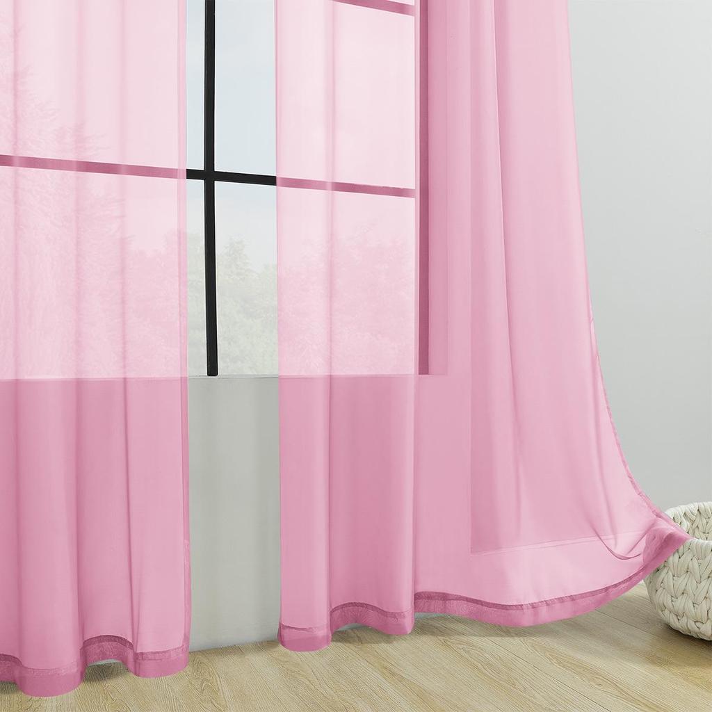 Solid Color Perforated Trylene Semi-Blackout Voile Curtain for Living Room or Balcony