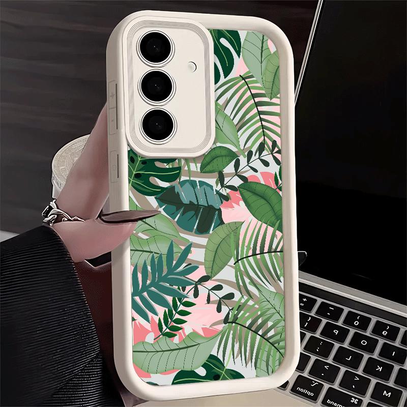 Phone Case for Samsung Galaxy A17 A16 A15 A14 A13 Summer Plants Green Leaf A56 A36 A26 A55 A35 A25 A54 A34 A24 A53 A33 A23 A07 A