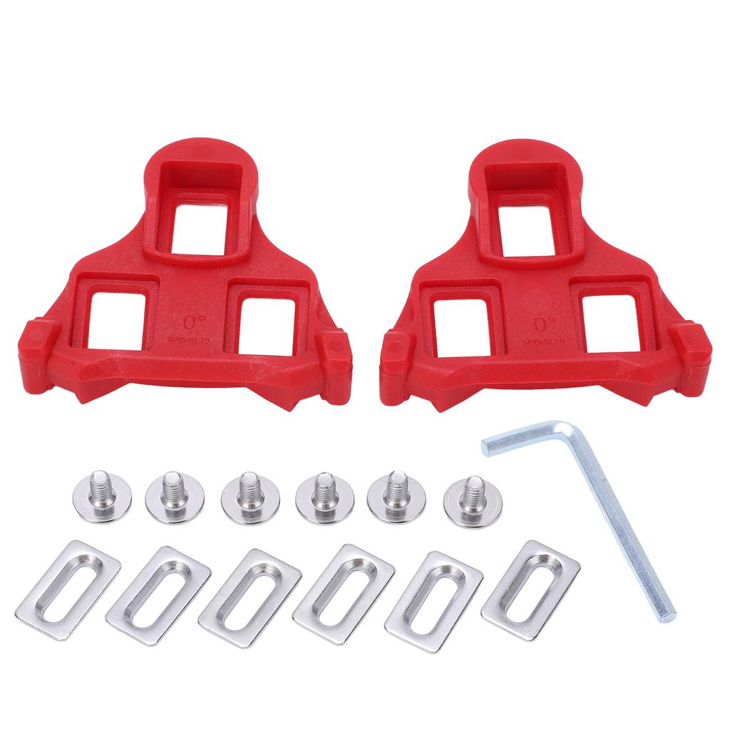 1 Pair Set Mountain Bike Pedal Cleats Anti Slip Bicycle Pedals Plate Clip for Cycling Red