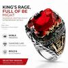 Vintage Men's Ring Stainless Steel Retro Castle Pattern Finger Ring Colorful Artificial Crystal Gemstone Statement Ring for Men