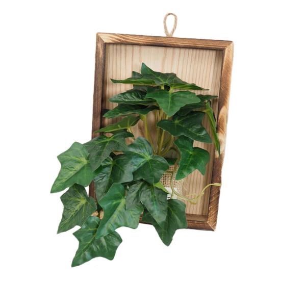Wall Framed Artificial Plant Faux Greenery Plant in Frame Wall Decor Hanging