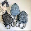 Bolso de Pecho de Mezclilla Gran Capacidad Bolso Cruzado para Mujer Viajero Múltiples Compartimentos Mochila de Estrella de Cinco Puntas