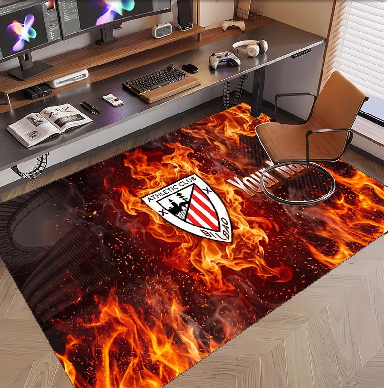 Personalized Crystal Velvet Carpet Athletic Bilbao FC Pattern Non Slip Floor Rug