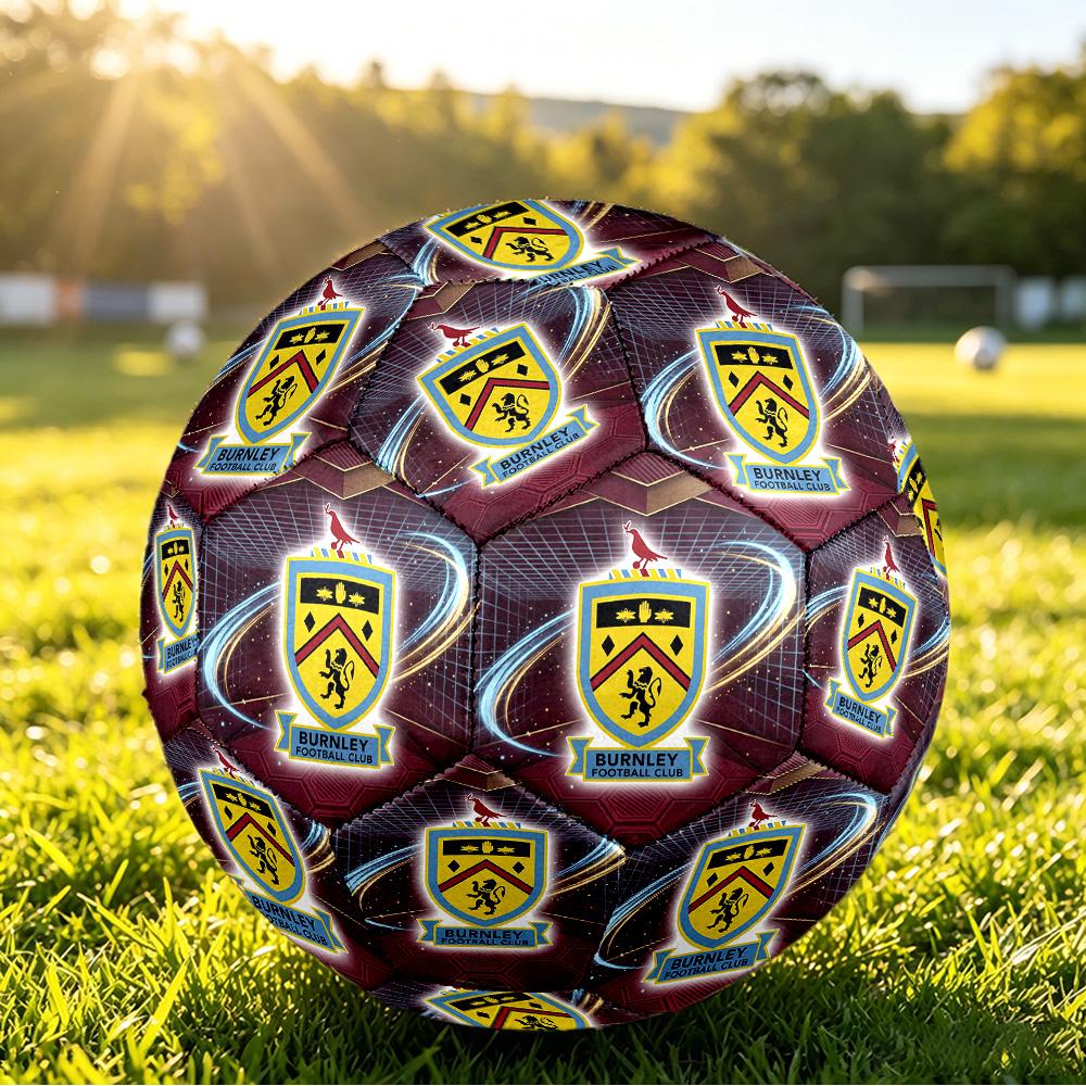 Burnley FootballPrinted Size 5 Soccer Ball, Anti Slip Adult Match Football Souvenir for Football Fans