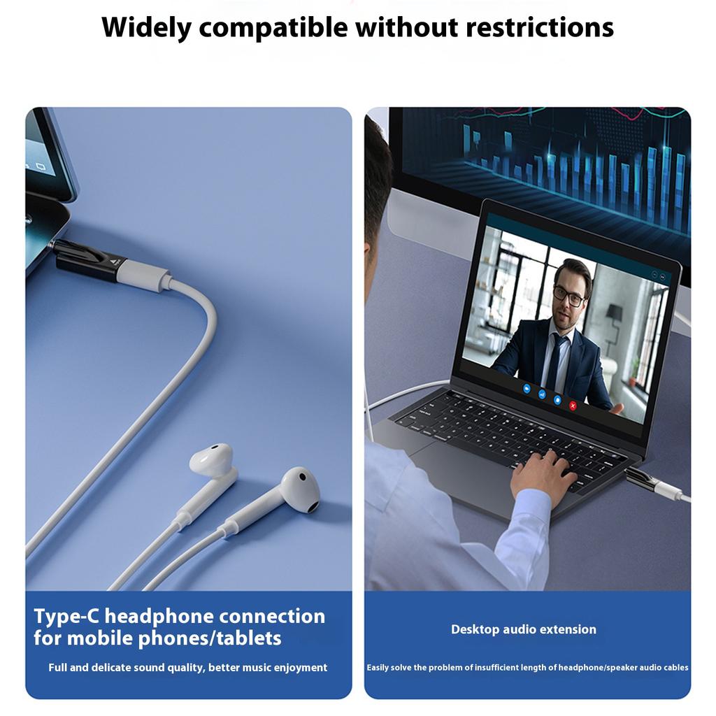 USB C Female To 3.5mm Male /Female Headphone Adapter Seamlessly Device Switching Compactly Design for On the Go Use