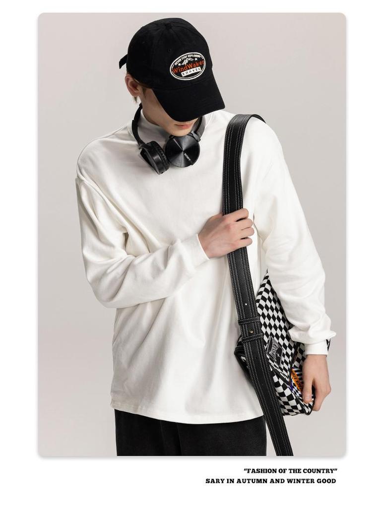 Unisex Japanese Style Long-Sleeve Half Turtleneck Pullover: Soft, Loose Fit, Couple Style, Warm German Velvet.