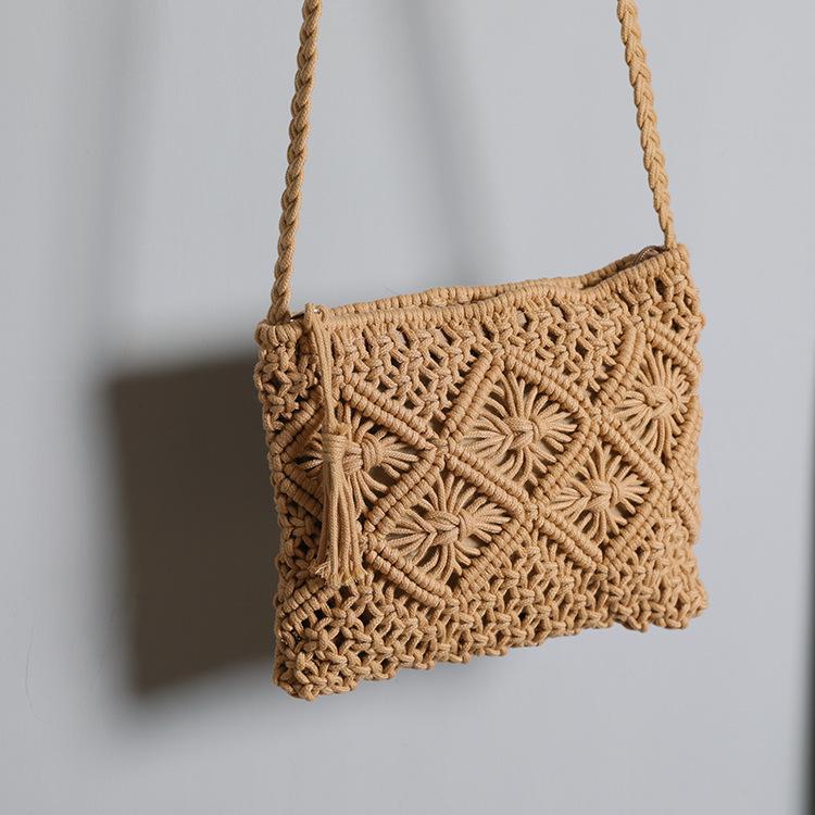 2025 Woven Tassel One-Shoulder Crossbody Clutch