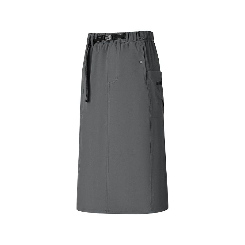 Skechers Go Dri Quick-Dry Mid-Waist Sports Woven Casual Long Skirt Women skirts P226W052-013P S