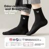 BOPRUIEY 10 Pairs Men's Socks Cotton Mid-Calf Black Business Casual Long Socks