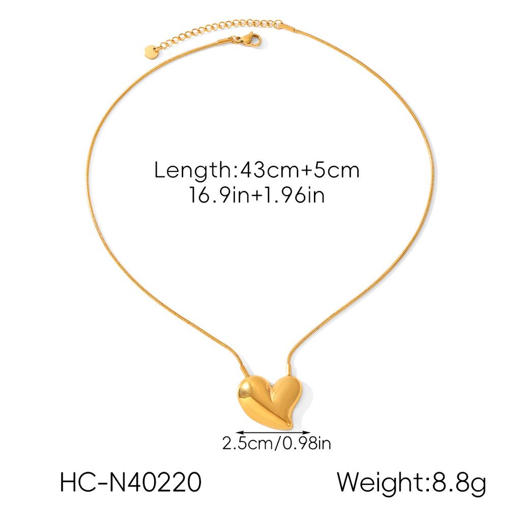 Heart Pendant Necklace Titanium Steel Women Layering Chain Light Luxury Elegant Jewelry Gift for Her