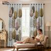 2pcs forest printed blackout curtains in multiple sizes for living room insulation and holiday decoration   easy to install