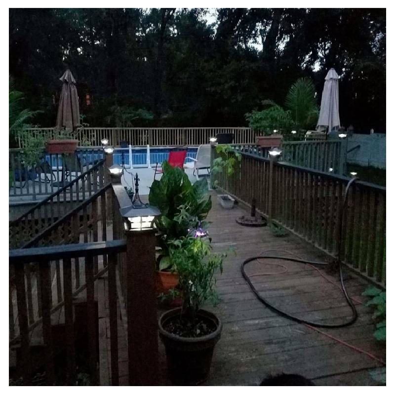 Solar Post Lantern With Led Light For Garden Pathway Outdoor Yard Decor