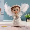 Pair of Cute Little Angel Resin Ornaments Wedding Birthday Decorations Handicraft Gifts for Home Bedroom Decoration