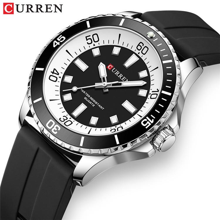 CURREN 8448 Unisex Outdoor-Uhr mit großem Zifferblatt & Gummiarmband