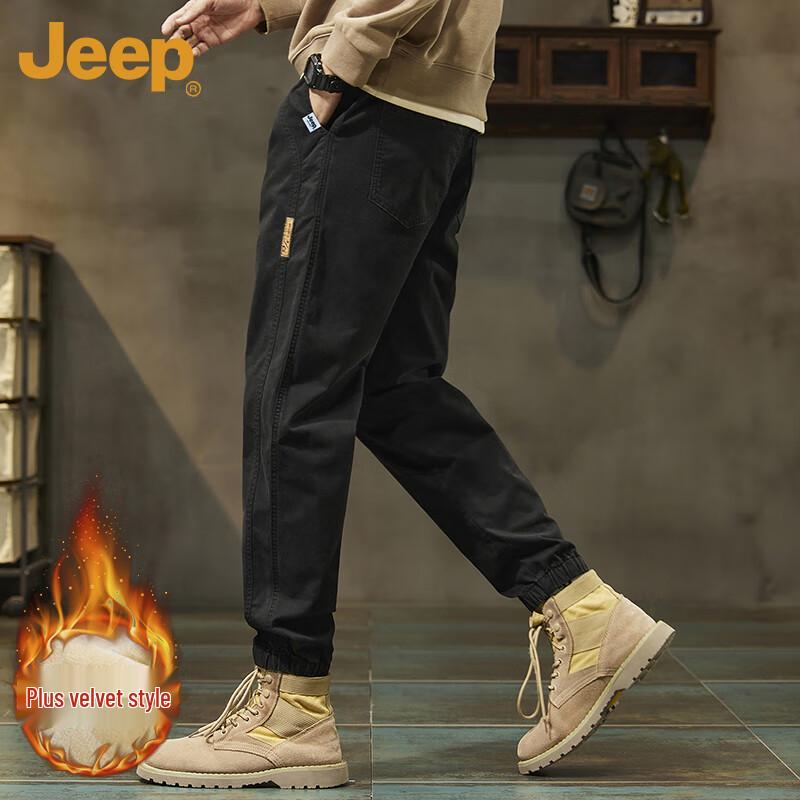 JEEP Men s Fleece-Lined Thickened Cargo Pants 3XL