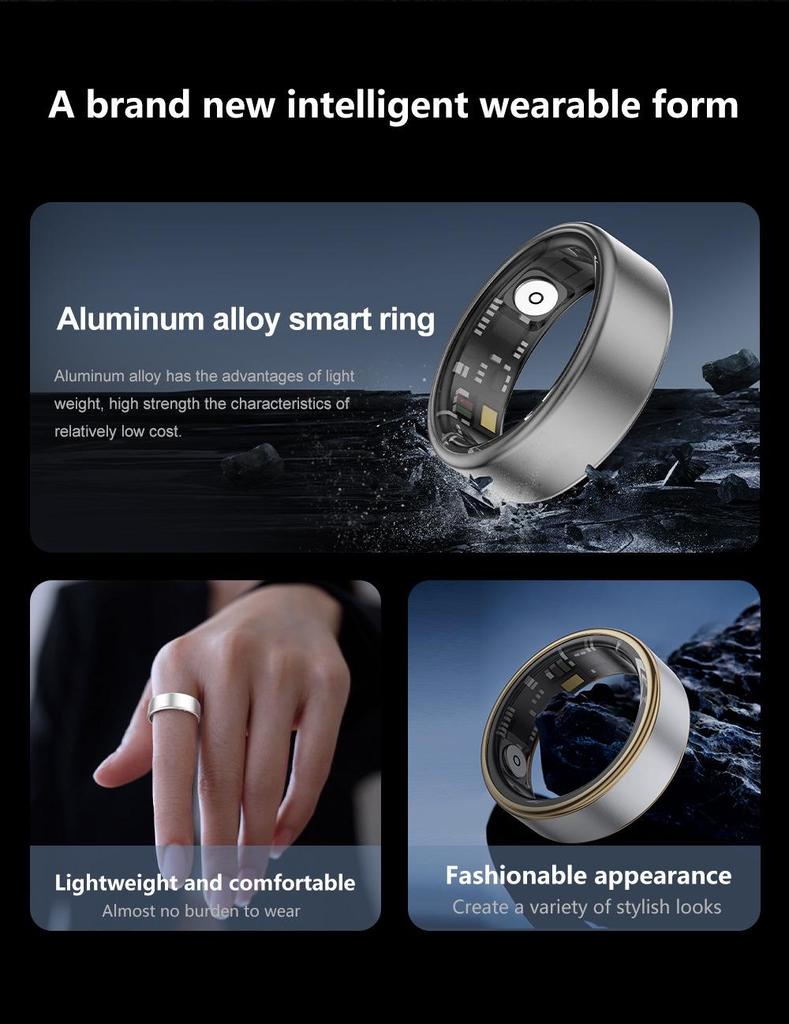 Smart Ring SR06: Waterproof, Blood Oxygen & Sleep Monitoring Bluetooth Wearable for Men and Women