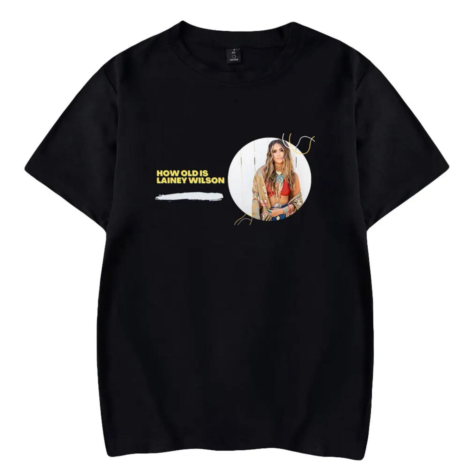 

Lainey Wilson Tshirt Crewneck Short Sleeve T-shirt Men Women Streetwear Printing Casual Fashion Hip Hop S чёрный