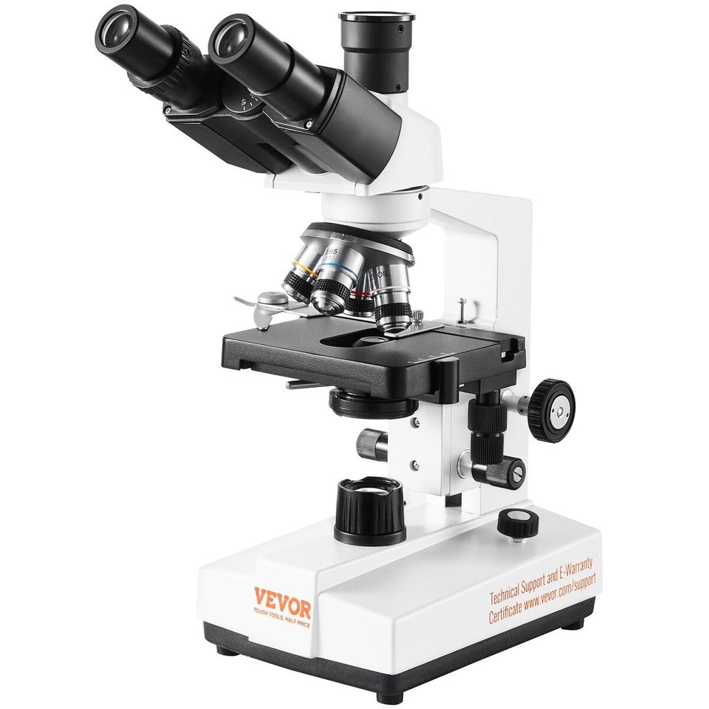 Compound Trinocular Microscope 40X-5000X Two-Layer Mechanical Stage