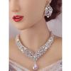Fashion Crystal Necklace Earrings Jewelry Suit Alloy Rhinestone-Encrusted Jewelry Ornament Accessories Ball Performance Super Flash