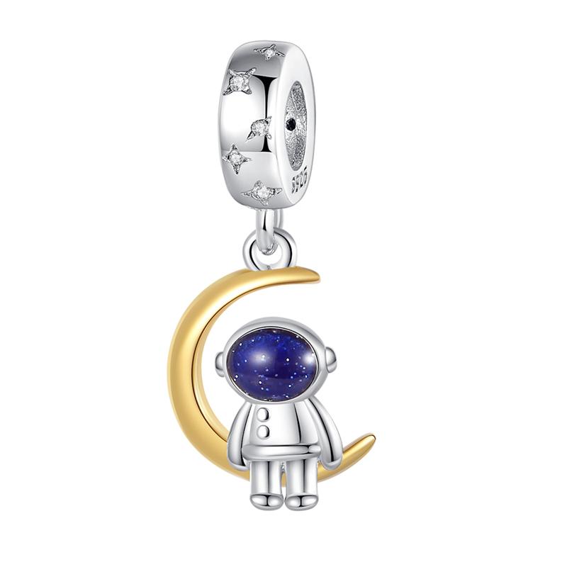 Rame Sognante Universo Stella Ciondoli Originali Bracciale Charms Gioielli Festa Perline Fai da Te Regali alla Moda