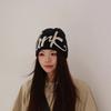 American Letter Jacquard Knitted Woolen Hat for Women In Autumn and Winter Warm Pullover Mountaineering Hat Showing Face Small Baotou Cold Hat