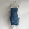 Strapless PU Leather Mini Dress Backless Outfits Summer Night Club Party Bodycon Dresses Sleeveless Solid S-L