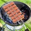 Stainless steel BBQ grill mesh, hot dog sausage grill clip, detachable folding ham sausage grill, outdoor barbecue rack