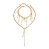 Sweet And Cool Special-Shaped Imitation Pearl Fringed Necklace, French Light Luxury Chain Wrapped Around Collarbone Chain Necklace