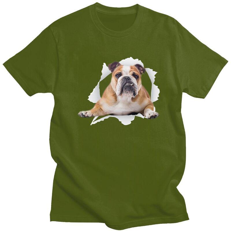 Custom English Bulldog T Shirts Men Pure Cotton Tee Tops Tshirt Fashion Tshirt Clothing
