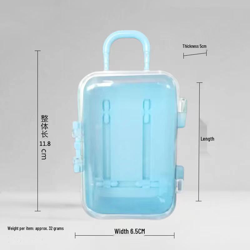 Cute Cartoon Number Jewelry Trolley Case: Transparent, Retractable Mini Storage Box