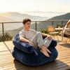 Huaqianguhh Inflatable Flocked Sofa for Adults, Heavy Duty Blow-up Lounge Chair, Single Double Air Couch Indoor Outdoor Living Room