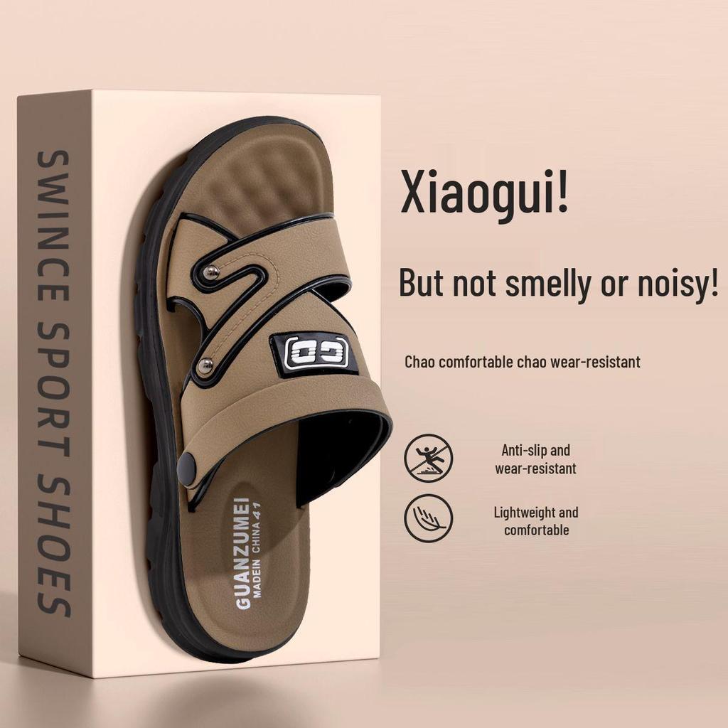 2025 Men's Leather Dual-Use Non-Slip Summer Beach Sandals & Slippers