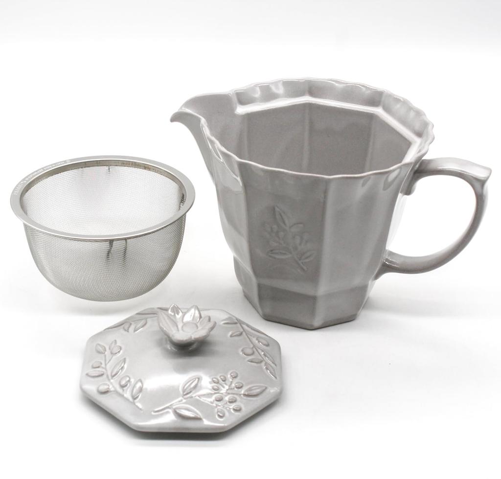 Aito Seisakusho [Olive] Teapot, Microwave and Dishwasher Safe, White, Approx. 430ml, Seto Ware, Made in Japan, Product Number 111213