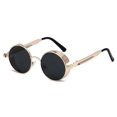 Retro Round Frame Sunglasses: Metal Spring Prince Mirror, Colorful Steampunk Style for Men & Women
