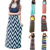 Dames casual gestreepte lange Boho-jurk Lady Beach Summer Sundrss maxi-jurk