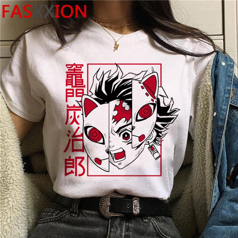 Casual Anime Demon Slayer Graphics Women Tee 90S Summer Short Sleeve O-Neck Female Tops Unisex Streetwear Y2K Clothing