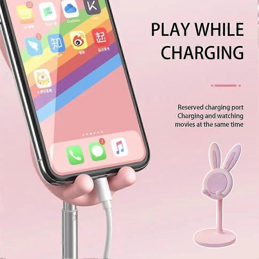 Cute Bunny Phone Stand, Angle Height Adjustable Phone Stand, Kawaii Phone Holder Bunny Gift for Women Girls