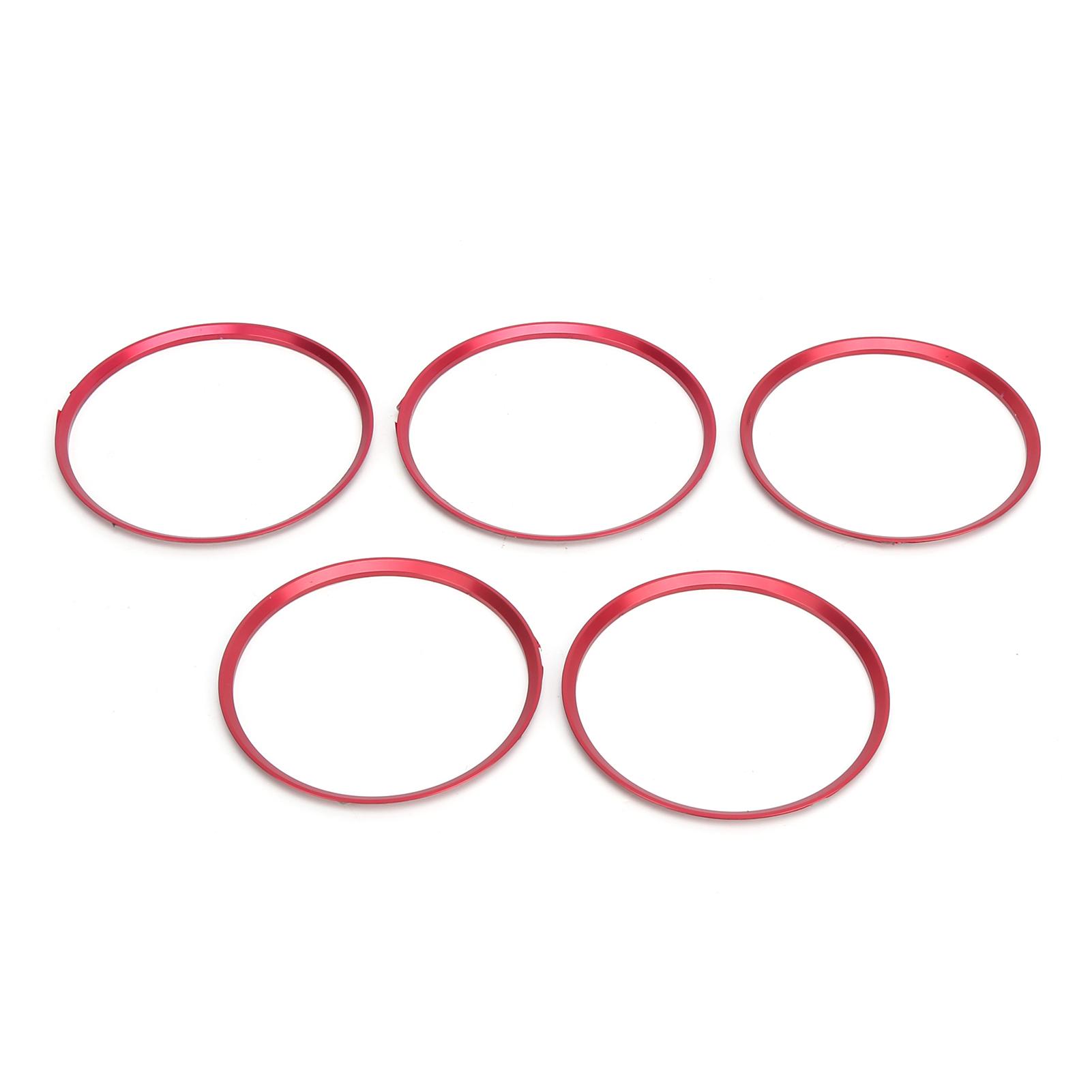 

5 шт. Кольцо воздуховыпускного отверстия автомобиля Алюминиевый сплав Красный Замена для Benz A250 2013 2014 2017