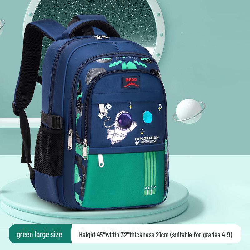 British Style Astronaut Backpack for Boys - Lightweight, Reduced Weight, for 6th Grade Primary School Students, Printed Logo