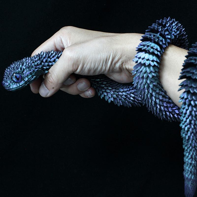30-60cm 3D Printed Snake Flexible Joint Snake Model Toy Printed Figure Office Desktop Decor Ornament Birthday Gift Stress Relief