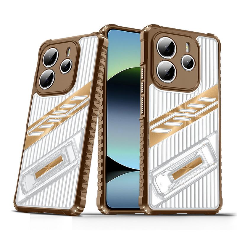 Invisible Bracket Four Corner Airbags Protect Case For Xiaomi Redmi Note 14 4G Note14 Pro + 13 Pro Redmi 14c 13C A3 Armor Cover
