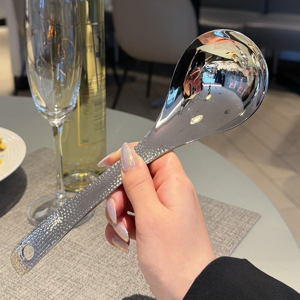 Míchací lžíce Nerezová lžíce Dlouhá rukojeť Lžíce na zmrzlinu Nová Naběra na polévku