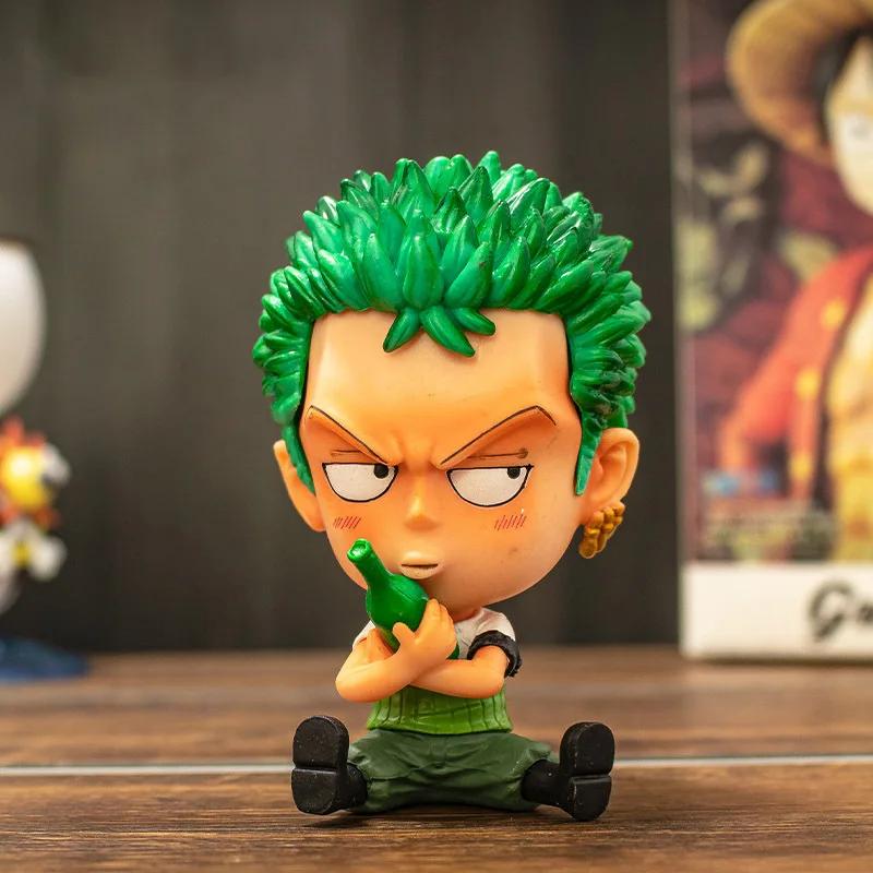 Q Version One Piece Luffy Usopp Nami Robin Chopper Sanji Brooke Ace Anime Hand-made PVC Figure Toys Model Doll