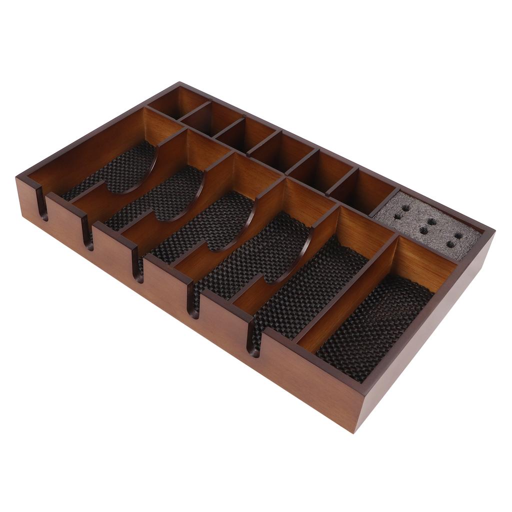 Barber Clipper Tray Large Area Slide Resistant Wooden Barber Clipper Holder Organizer for Hair