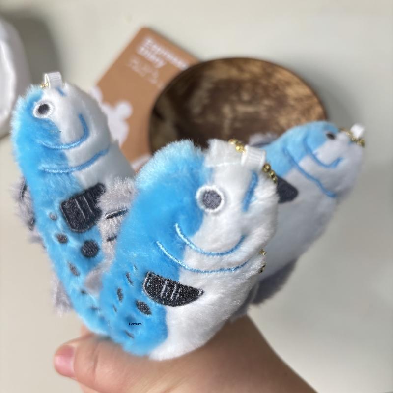 Cute Cartoon Simulated Mackerel Doll Pendant Plush Keychain Ornament Fish Stuffed Doll Key Ring Backpack Bag Decoration Kid Gift