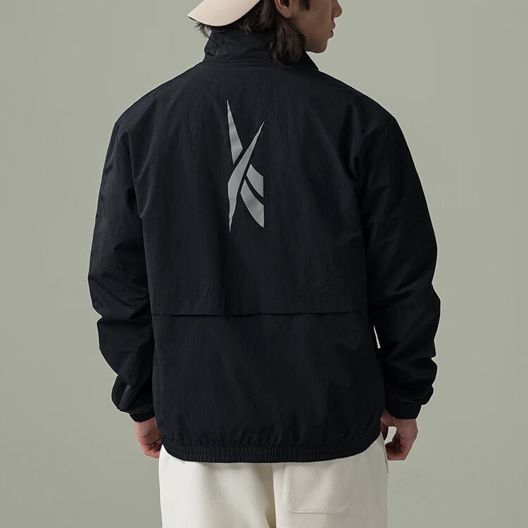 Reebok Minimalistinis stovas apykaklė Užtrauktukas Ilgomis rankovėmis Striukė Unisex Striukė Juoda 25SRE103UGH0